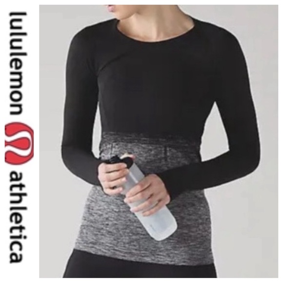 💕SALE💕 Lululemon Rare Swiftly Tech Black Gray Ombré Long Sleeve - Picture 1 of 6